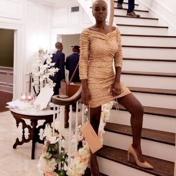 NWT Zara Blogger Draped Sequin Dress. - Picture 4 of 16